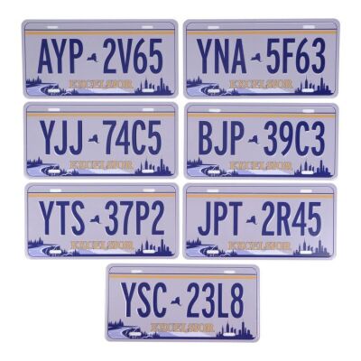 Lot # 18: The Fall of the House of Usher - Set of Seven Usher Family License Plates