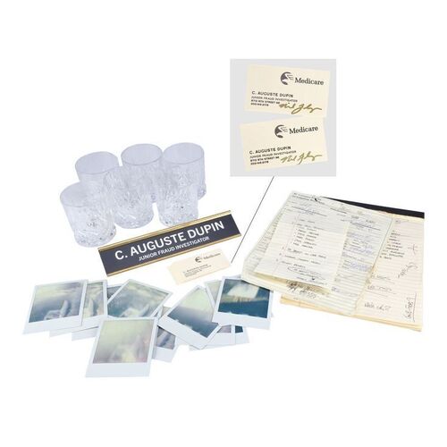 Lot # 34: The Fall of the House of Usher - Detective C. Auguste Dupin's (Carl Lumbly) Office Accessories with Business Cards Signed by Mike Flanagan