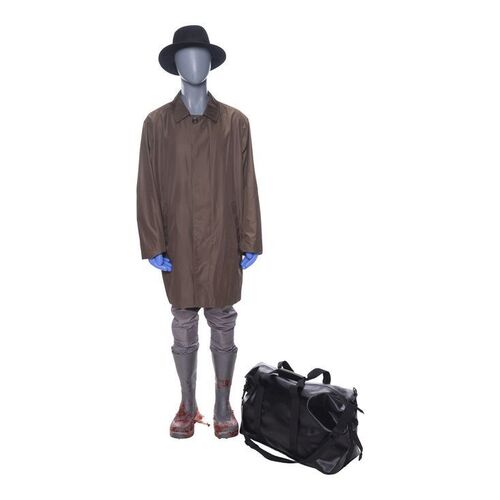 Lot # 51: The Fall of the House of Usher - Arthur Pym's (Mark Hamill) Rave Building Investigation Costume with Hat and Evidence Bag