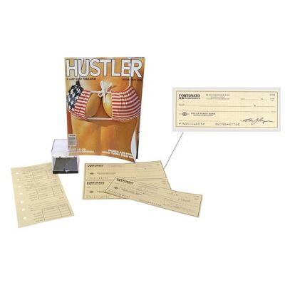 Lot # 57: The Fall of the House of Usher - Rufus Griswold's (Michael Trucco) "Hustler" Magazine with a Check Signed by Mike Flanagan