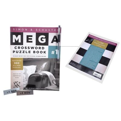 Lot # 69: The Fall of the House of Usher - Verna's (Carla Gugino) Crossword Puzzle Magazine Signed by Mike Flanagan with 'Le Bon' Name Tag