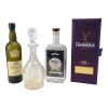 Lot # 122: The Fall of the House of Usher - Amontillado Wine and Decanter with Glenfiddich Whiskey and Whithorn Gin Bottles