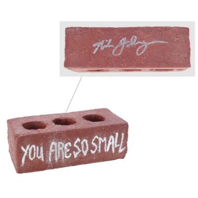 Lot # 128: The Fall of the House of Usher - "You Are So Small" Stunt Brick Signed by Michael Flanagan