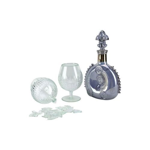 Lot # 138: The Fall of the House of Usher - Roderick Usher's Prototype Decorative Alcohol Bottle with Whole and Shattered Glasses
