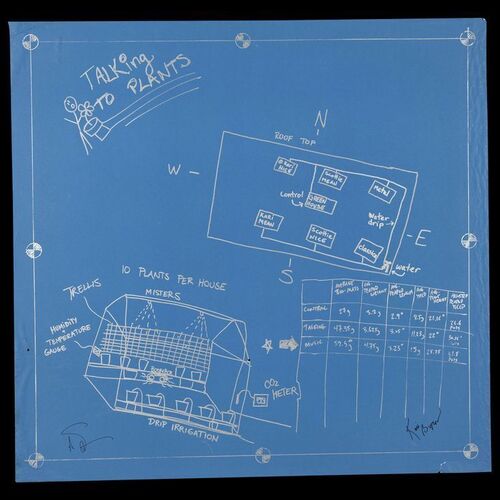 Lot # 10: Talking to Plants Blueprint Signed by Adam Savage and Kari Byron with Signed Poster
