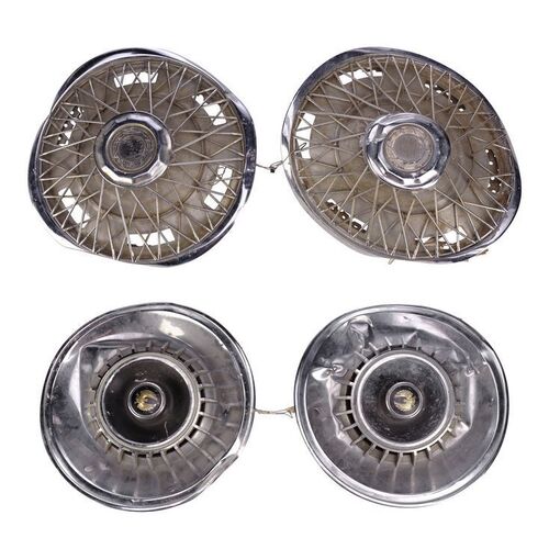 Lot # 31: MythBusters Exhibition Set of Four Metal Hubcaps