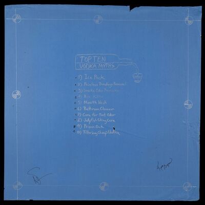 Lot # 42: Top 10 Vodka Myths? Blueprint Signed by Adam Savage and Kari Byron with Signed Poster