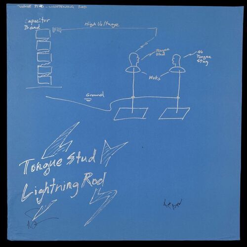 Lot # 66: Tongue Stud Lightening Rod Blueprint Signed by Adam Savage and Kari Byron with Two Signed Posters