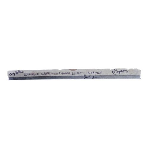 Lot # 69: Broken Sword Piece Signed by MythBusters Build Team from the Grant Imahara Collection