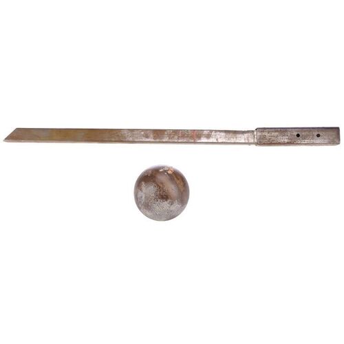 Lot # 71: Broken Bar from MythBusters Exhibition and Wooden Cannon Ball