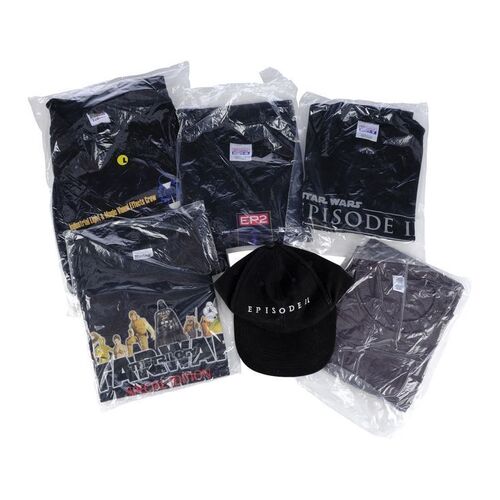 Lot # 74: Collection of Grant Imahara's Star Wars Crew Shirts with Hat