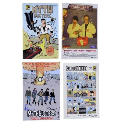 Lot # 78: Set of Four MythBusters Full Team Signed Posters