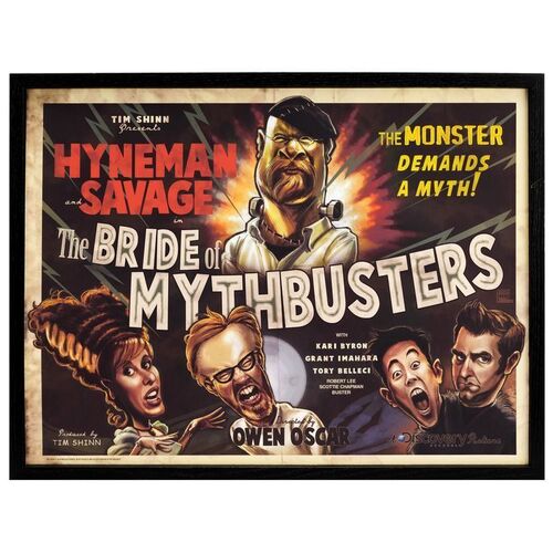 Lot # 82: The Bride of MythBusters Poster in Frame from the Grant Imahara Collection
