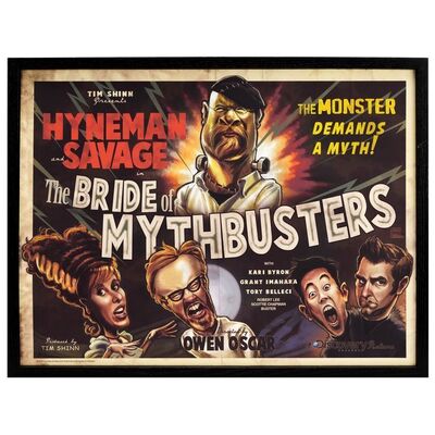 Lot # 82: The Bride of MythBusters Poster in Frame from the Grant Imahara Collection