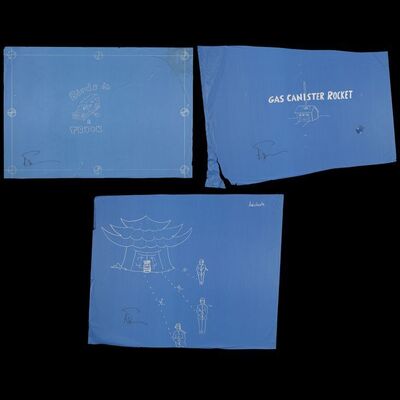 Lot # 88: Set of Three Blueprint Titled Posters Signed by Adam Savage with Signed Poster