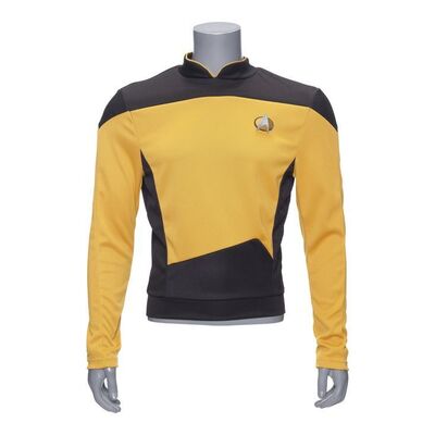 Lot # 91: Grant Imahara's Operations Uniform Top with Communications Badge and Pips Replica