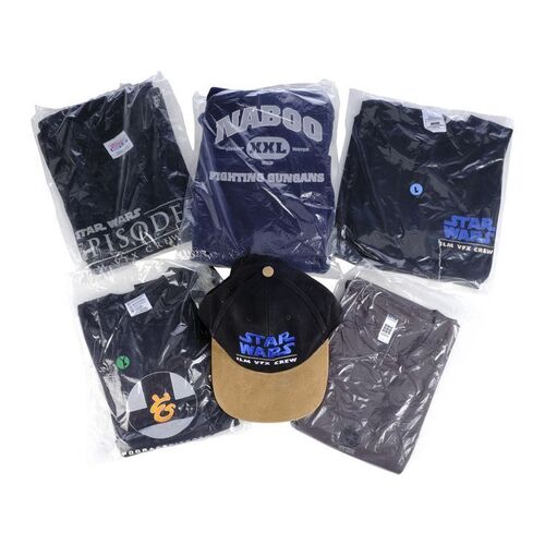 Lot # 94: Collection of Grant Imahara's Star Wars Shirts with Hat