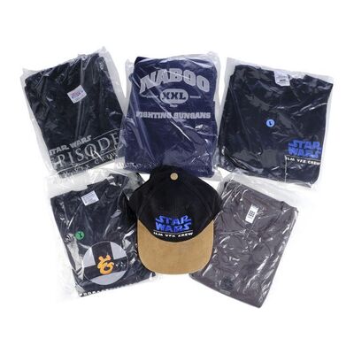 Lot # 94: Collection of Grant Imahara's Star Wars Shirts with Hat