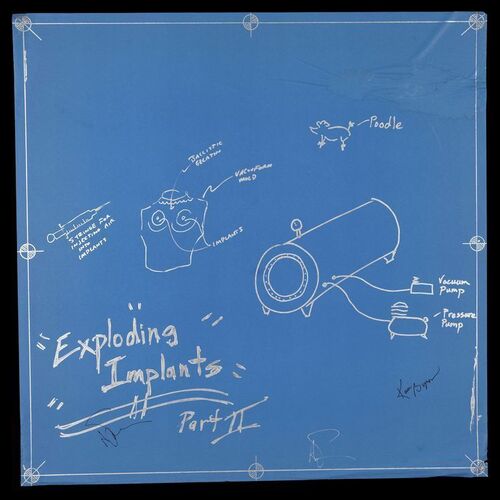Lot # 96: Exploding Implants Part 2 Blueprint Signed by Adam Savage and Kari Byron with Signed Poster