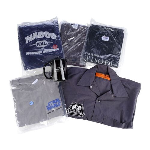 Lot # 98: Collection of Grant Imahara's Star Wars Shirts with Mug