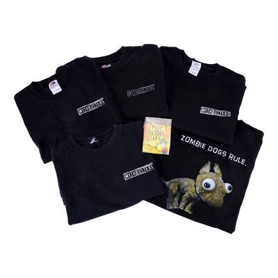 Lot # 112: Collection of Grant Imahara's MythBusters Shirts with "Geek a Week" Card