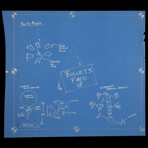 Lot # 115: Bullets Fired Up Blueprint Signed by Adam Savage with Signed Poster