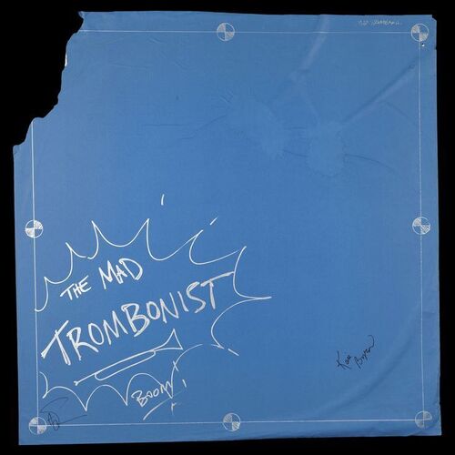 Lot # 117: The Mad Trombonist Blueprint Signed by Adam Savage and Kari Byron with Signed Poster