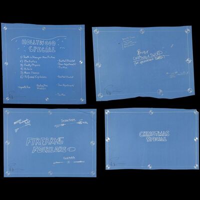 Lot # 129: Set of Four Blueprint Titled Posters Signed by Adam Savage with Signed Poster