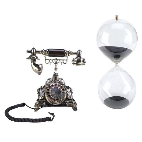 Lot # 76: JOHN WICK: CHAPTER 4 (2023): The Marquis de Gramont's New York Office Rotary Phone with Spare Hourglass