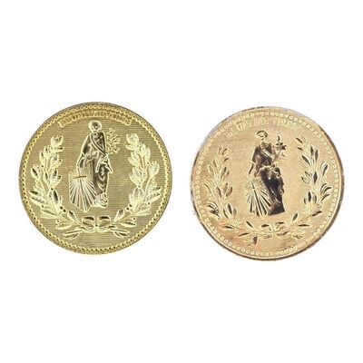 Lot # 79: JOHN WICK: CHAPTER 4 (2023): Pair of High Table Currency Coins
