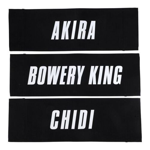 Lot # 86: JOHN WICK: CHAPTER 4 (2023): Akira, Bowery King, and Chidi's Production Chairbacks