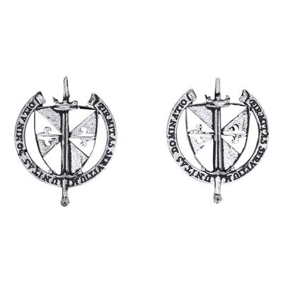 Lot # 110: JOHN WICK: CHAPTER 4 (2023): Pair of Marquis Bodyguard Myrmidons Pins