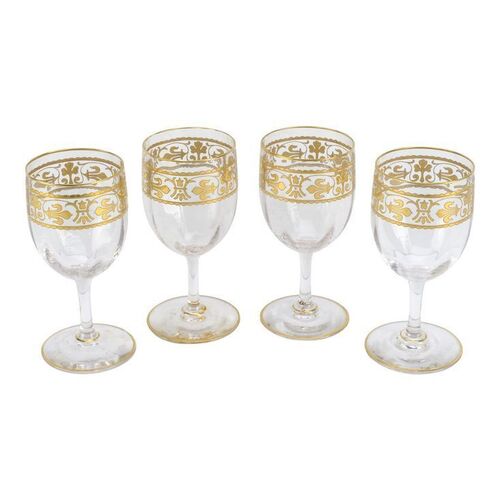 Lot # 214: JOHN WICK: CHAPTER 4 (2023): Set of Four High Table Duel French Wine Glasses
