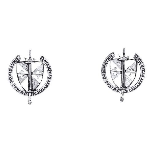 Lot # 238: JOHN WICK: CHAPTER 4 (2023): Pair of Marquis Bodyguard Myrmidons Pins