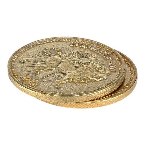 Lot # 280: JOHN WICK: CHAPTER 3-PARABELLUM (2019): Two High Table Currency Coins