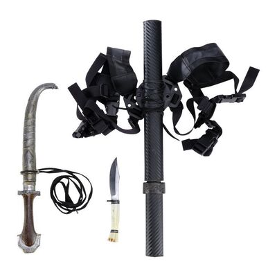 Lot # 285: JOHN WICK: CHAPTER 3-PARABELLUM (2019): John Wick's Stunt White-Handled Dagger with Assassin Sword and Elder Dagger