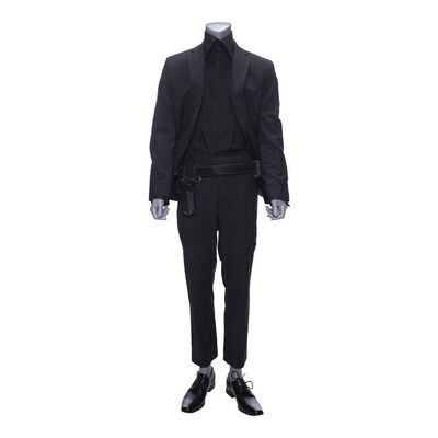 Lot # 292: JOHN WICK: CHAPTER 3-PARABELLUM (2019): John Wick's Black Stunt Suit with Tactical Belt