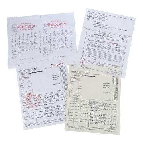 Lot # 293: JOHN WICK: CHAPTER 3-PARABELLUM (2019): John Wick's 15 Million Dollar Bond Certificate and Record Papers