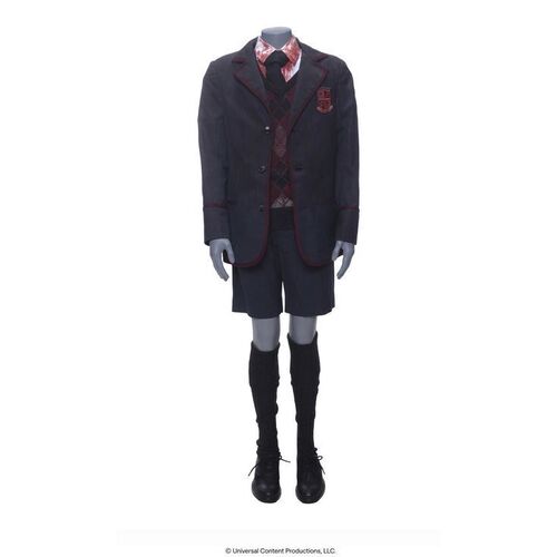 Lot # 17: The Umbrella Academy (2019-2024): Young Ben Hargreeves's (Ethan Hwang) Bloody Bank Battle Umbrella Academy Uniform