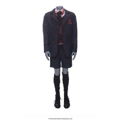 Lot # 17: The Umbrella Academy (2019-2024): Young Ben Hargreeves's (Ethan Hwang) Bloody Bank Battle Umbrella Academy Uniform