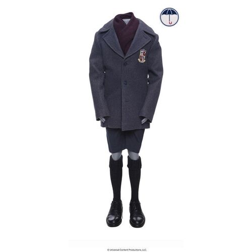 Lot # 26: The Umbrella Academy (2019-2024): Young Luther Hargreeves's (Cameron Brodeur) Complete Umbrella Academy Uniform with Tattoo Sticker