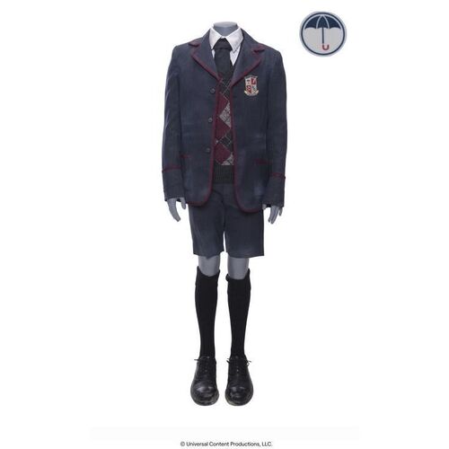 Lot # 42: The Umbrella Academy (2019-2024): Number Five's (Aidan Gallagher) Post Apocalyptic Stage 2 Umbrella Academy Uniform with Tattoo Sticker