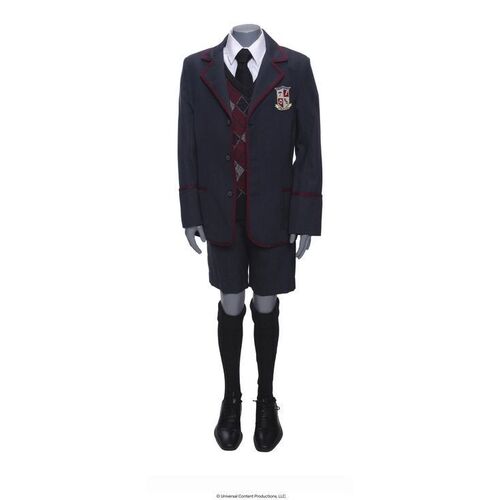 Lot # 47: The Umbrella Academy (2019-2024): Young Ben Hargreeves's (Ethan Hwang) Umbrella Academy Uniform with Tattoo Sticker