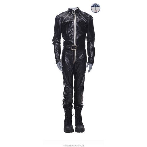Lot # 65: The Umbrella Academy (2019-2024): Young Luther Hargreeves's (Cameron Brodeur) Mission Costume and Tattoo Sticker