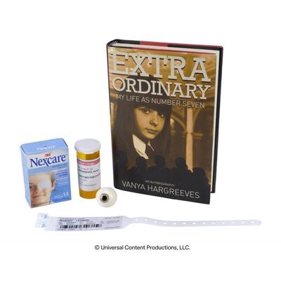 Lot # 71: The Umbrella Academy (2019-2024): Vanya Hargreeves's (Elliot Page) Book with Harold Peabody's Eye Accessories