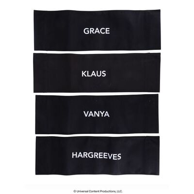 Lot # 89: The Umbrella Academy (2019-2024): Set of Four Hargreeves Family Season 1-2 Umbrella Academy Chairbacks