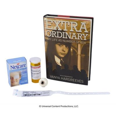 Lot # 103: The Umbrella Academy (2019-2024): Vanya Hargreeves's (Elliot Page) Book with Harold Peabody's Eye Accessories