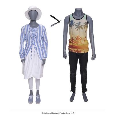 Lot # 117: The Umbrella Academy (2019-2024): Klaus Hargreeves's (Robert Sheehan) Death Dream Sequence Costume with Dream Girl Costume, and Razor