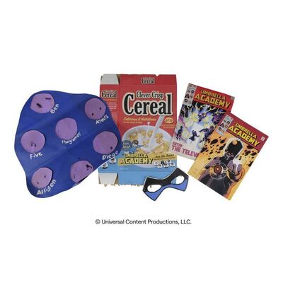 Lot # 125: The Umbrella Academy (2019-2024): Young Harold Jenkins's (Jesse Noah Gruman) Umbrella Academy Items