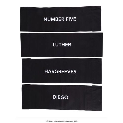 Lot # 198: The Umbrella Academy (2019-2024): Set of Four Hargreeves Family Season 2 Umbrella Academy Chairbacks